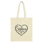 Sisters Tote Bag, Long Distance Sister Gift, Sister Always Connected, Heart Tote, Sister Gift Idea, Best Sister Ever, Sister Present - Tawshia